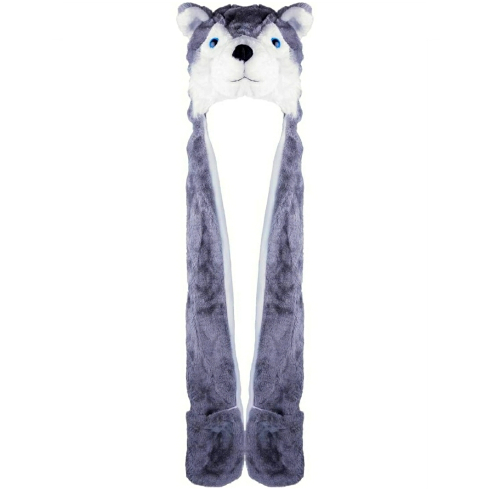 Spirithoods Winter Wolf Plush Faux Fur Hat Scarf Paw Print Mittens 🐺